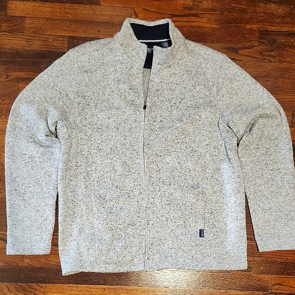 SOLD! SOLD! SOLD! Chaps Men's Preppy Light Heathered Gray Full Zip Up Sweater